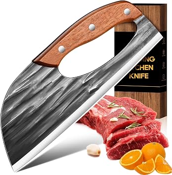 ACMETOP Chef Knife, High Carbon Steel Kitchen Knife for Meat Cutting, Slicing, Camping, BBQ Essential Kitchen Tool