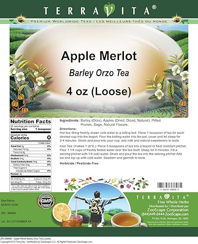 Miniatura 2 de Apple Merlot Cebada Orzo Té (Suelto) (4 oz, ZIN 566668)