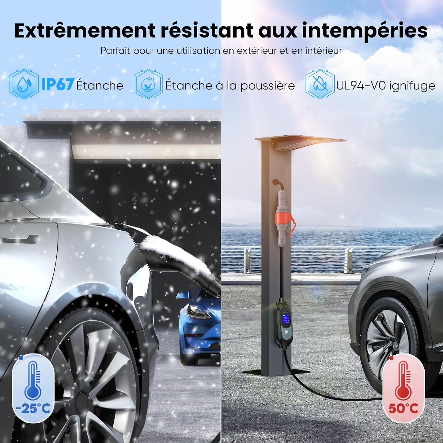 Chargeur mural 11kW Type 2 prêt à l’emploi dans un cadre professionnel