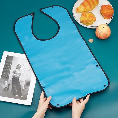 Miniatura 5 de CREATCABIN Babero clásico para adultos a cuadros para ancianos, impermeable, lavable