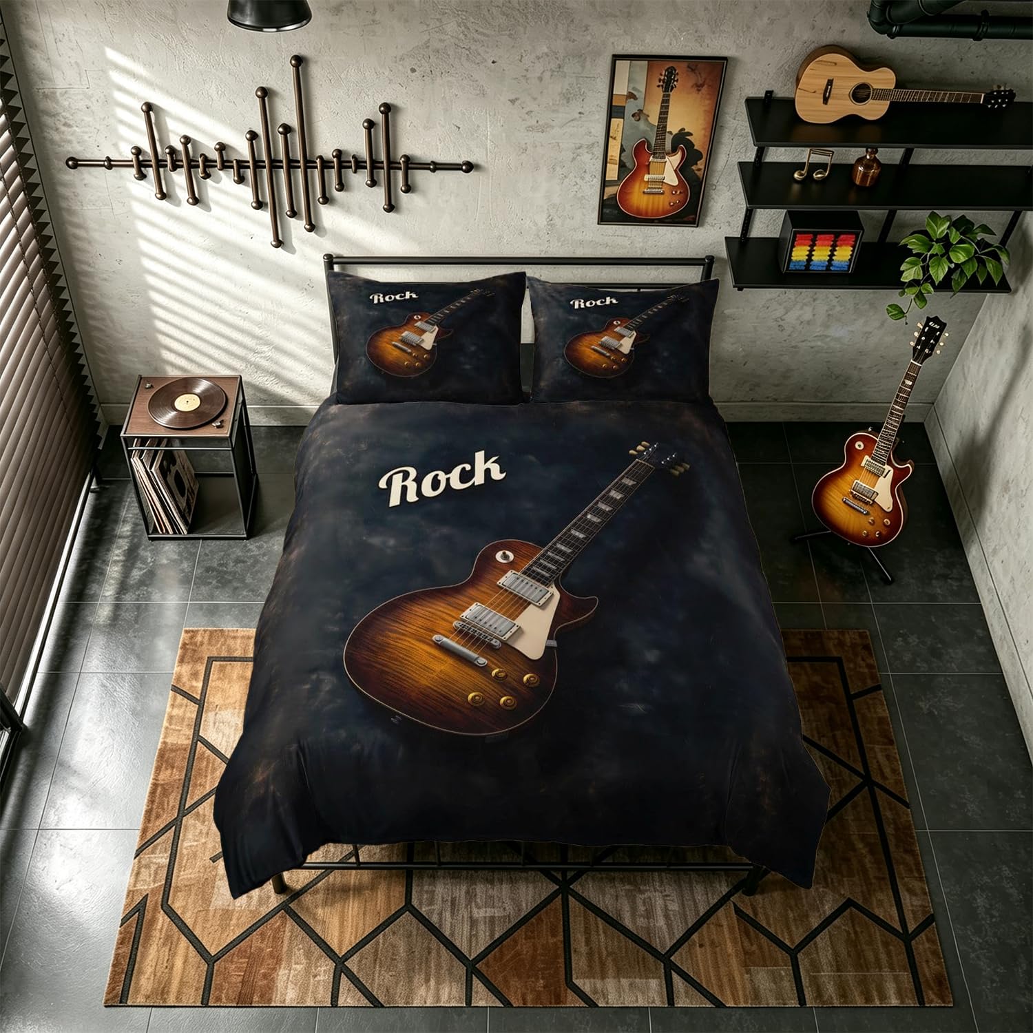Homewish Music Themed Guitar King Size Duvet Cover Sets โ image 1