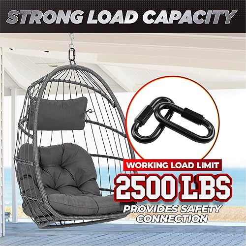 Miniatura 9 de 6 eslabones rápidos de cadena resistente de 3 pulgadas, capacidad de peso de 1600 libras, duradero, antioxidante, conector de cadena de alta