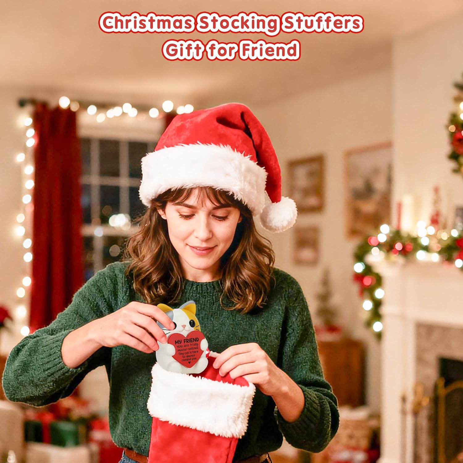 Cat Lover Friend Gifts for Women Men, Cute Friendship Day Birthday Christmas Stocking Stuffers Valentines Day Gift for Best Friend Bestie BFF Coworker Her Him Present, Resin Cat Decor - Image 5