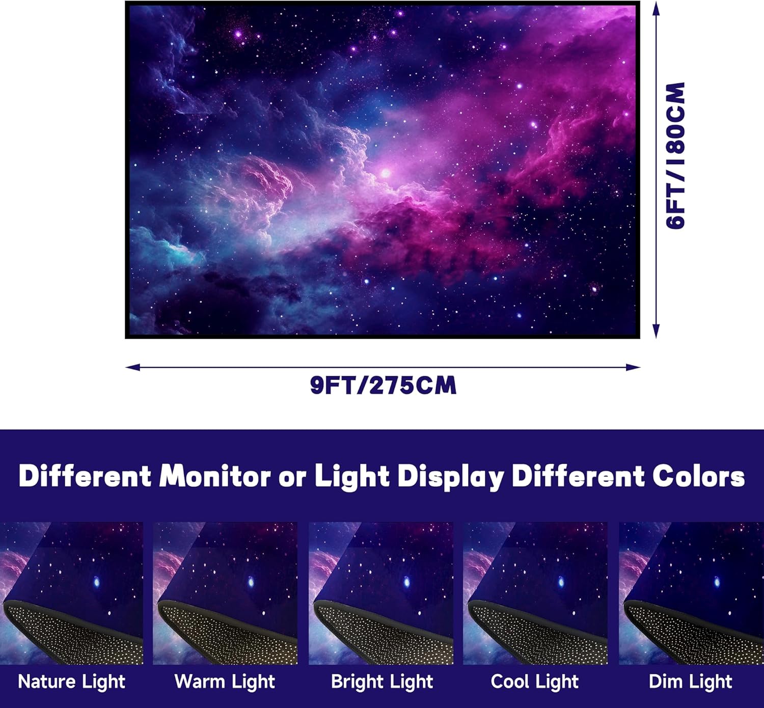 6' x 9' Purple Galaxy Rug Space Rugs Colorful Throw Rug Non-Slip Sun and Cloud Carpet Doormats for Living Room Bedroom Apartment Dorm Floor Mat