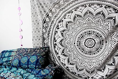 Miniatura 3 de Popular Handicrafts - Tapiz para colgar en la pared, diseño hippie en degradado, mandala bohemio, hippy, psicodélico, diseño indio, cubrecama, 84 x