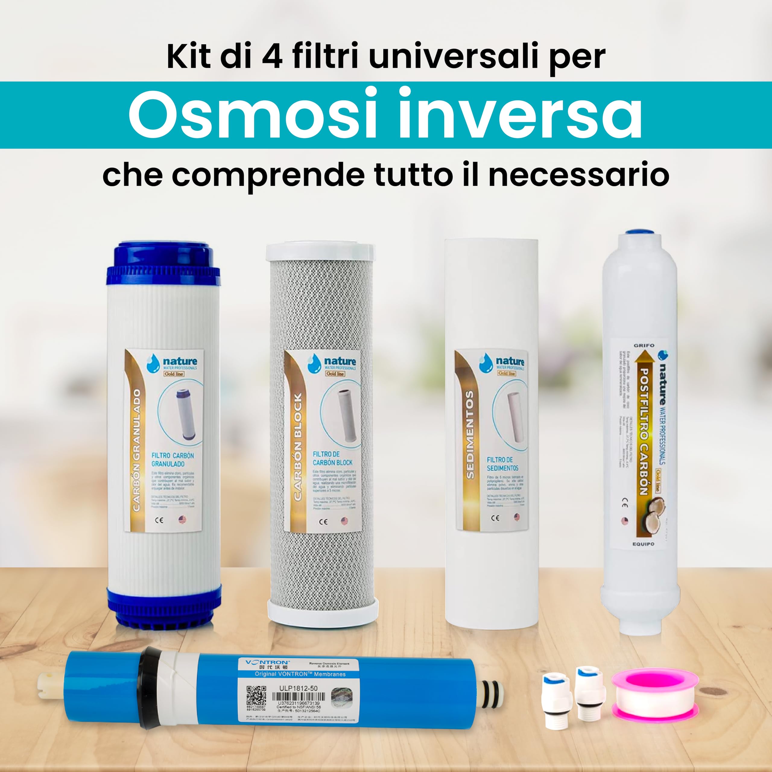Pack Filtri Osmosi inversa e Membrana vontron