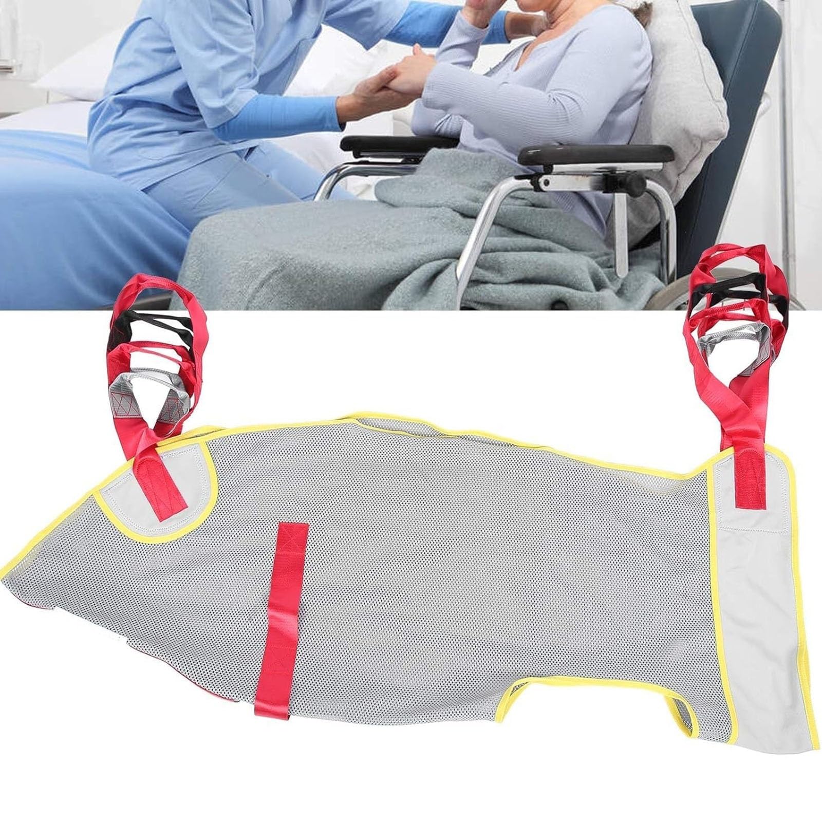 Arneses de Transferencia para Aseo Grúa de Paciente Portátil Equipo Ayuda para Caminar de Pie Eslingas Eslinga para Piernas Dividida para Posicionamiento y Elevación de la Cama(XL)