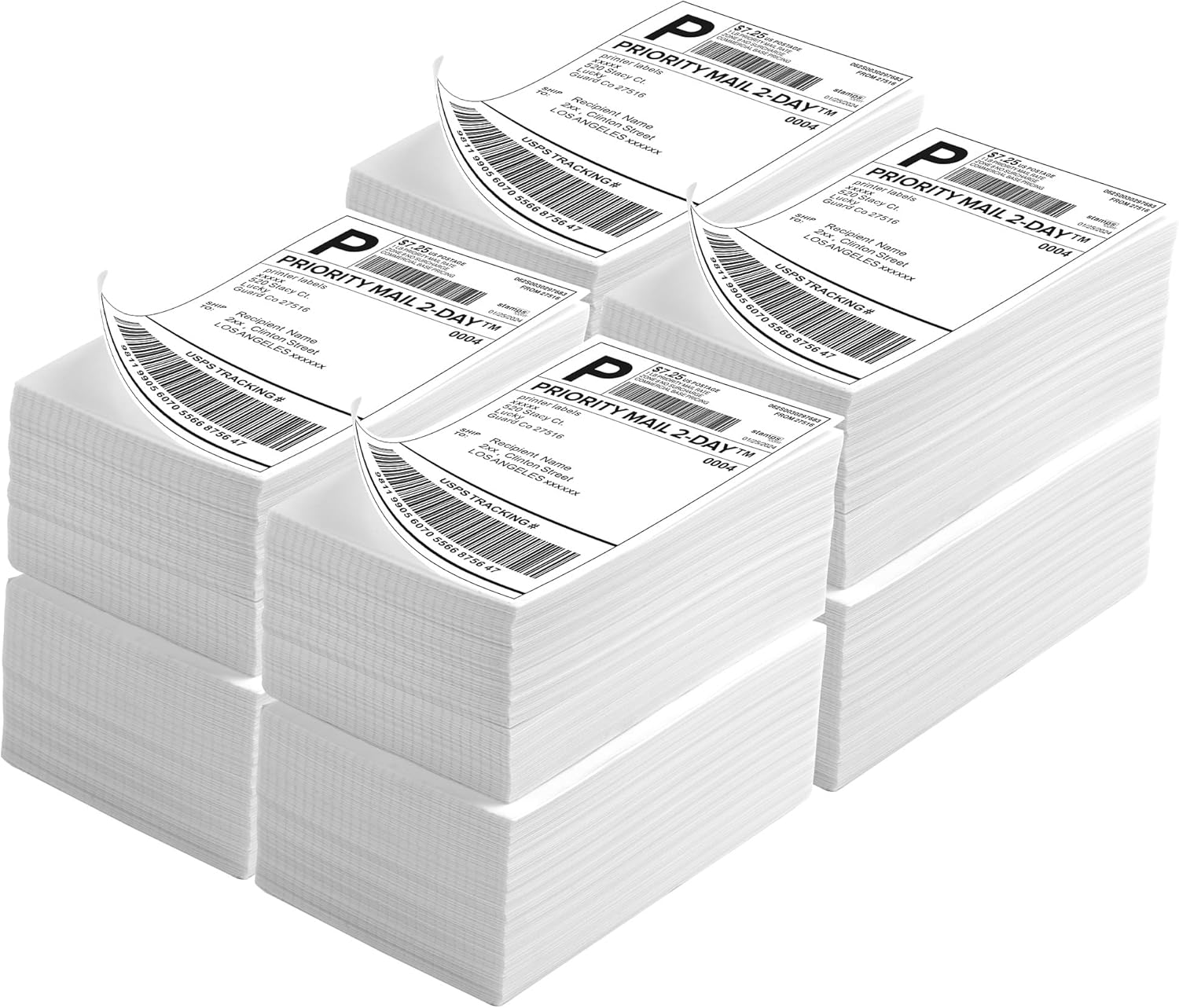 Fanfold 4" x 6" Direct Thermal Labels 4000 Thermal Printer Paper 8 Stacks Shipping Labels 8 Stacks | 4000 Labels