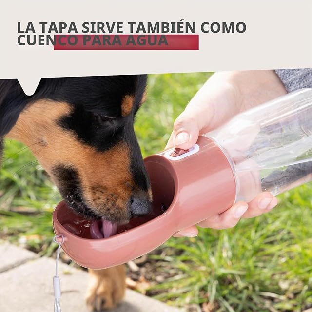 Foto 5 de 8 de Fackelmann Botella de Agua para Mascotas de 400 ml con Tapa de Bebe, a Prueba de Fugas, Reutilizable