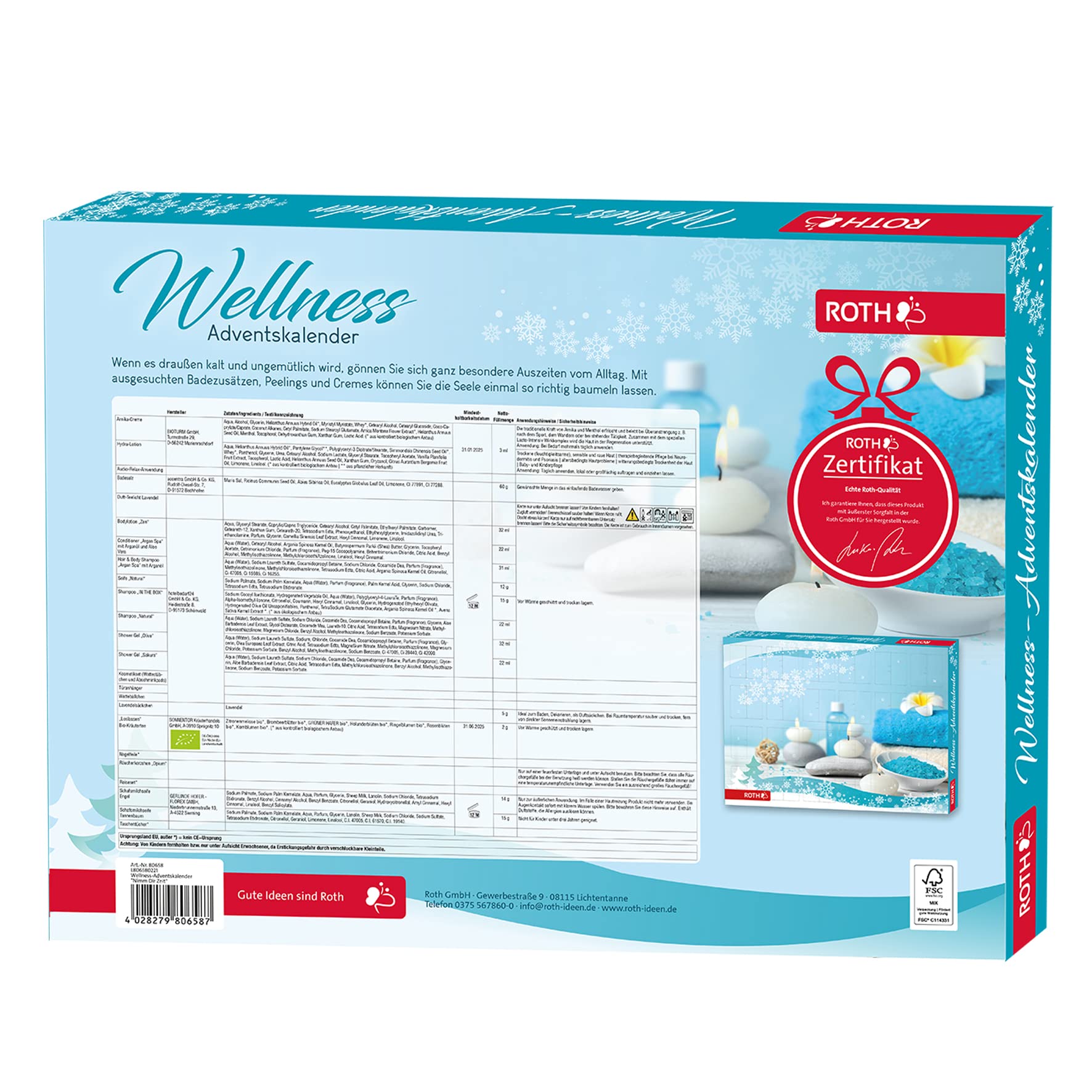 Roth Calendario Dell'Avvento 80292 – Con Cornice Portafoto E 24 Tisane