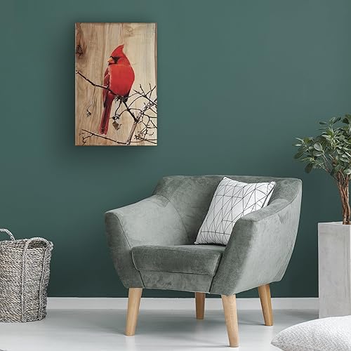 Miniatura 3 de Trademark Fine Art Lienzo decorativo para pared, diseño de Jim Brune 'Regal Cardinal', arte de pared para sala de estar, dormitorio u oficina, 12 x