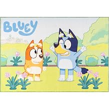 Gertmenian Bluey Indoor Area Rug - 4x6 Large, Non-Slip, Ideal for Children in Bedroom, Game Room, Classroom, Nursery or Play Area - Bluey Playtime Friends, Multi, 25803