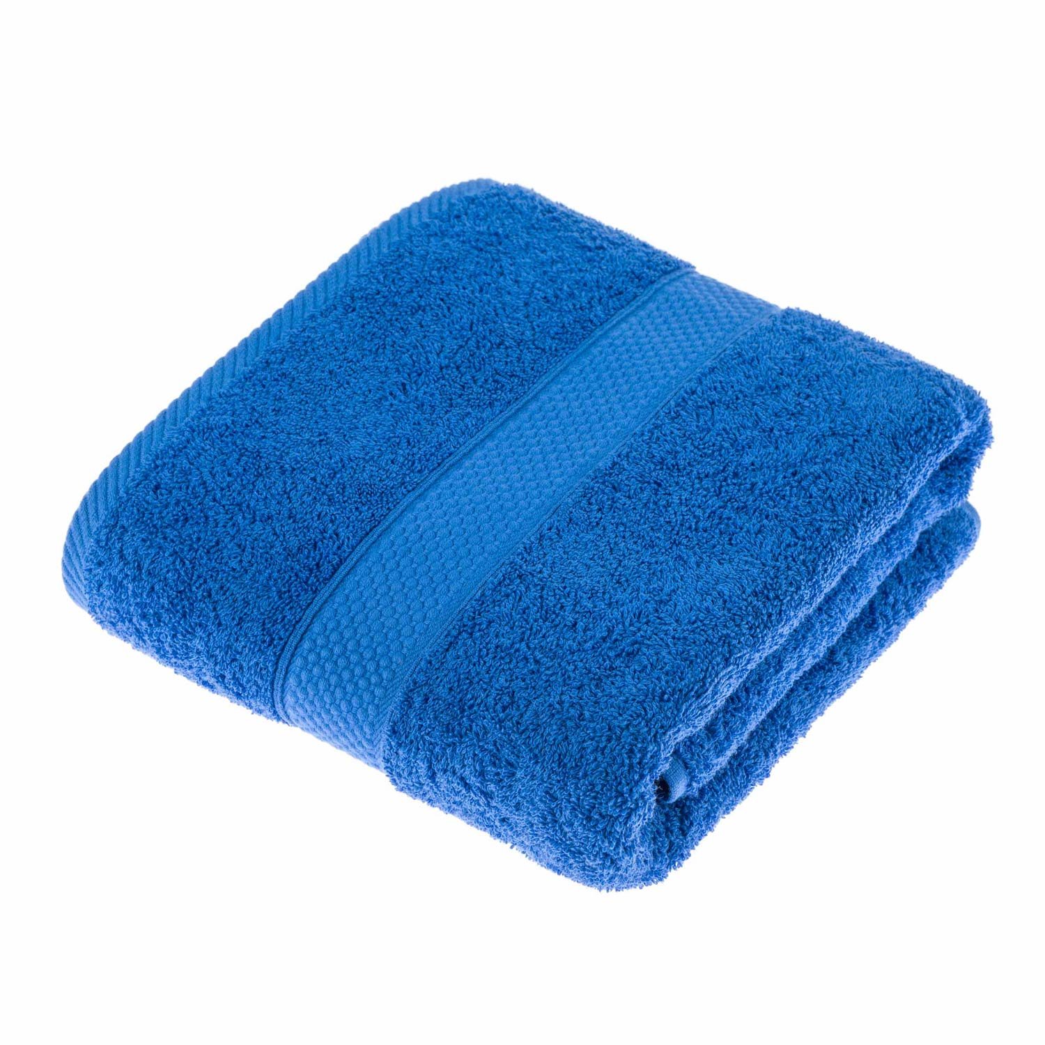 HOMESCAPESBlue Turkish Cotton Bath Towel Super Soft Thick & Absorbent 500 GSM Towel Heavy Weight for everyday Luxury