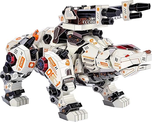 Miniatura 3 de Microworld Rompecabezas de metal 3D, kit mecánico de modelo de oso polar blanco, desafiante corte láser, colección de rompecabezas de decoración del