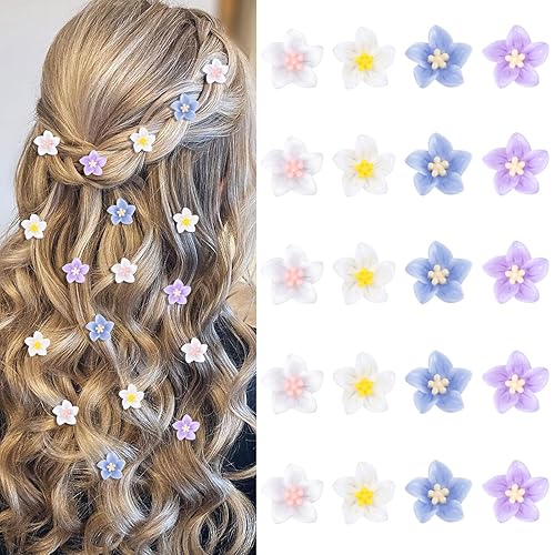 YISSION 20 mini pinzas para el pelo de flores para niñas y mujeres, lindos horquillas para el cabello, pinzas de flores de lirio para el cabello,