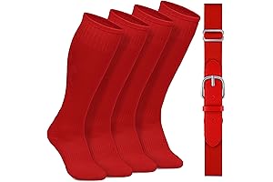 2 Pairs Baseball Socks and Belt Combo Set Adjustable Youth Baseball Softball...