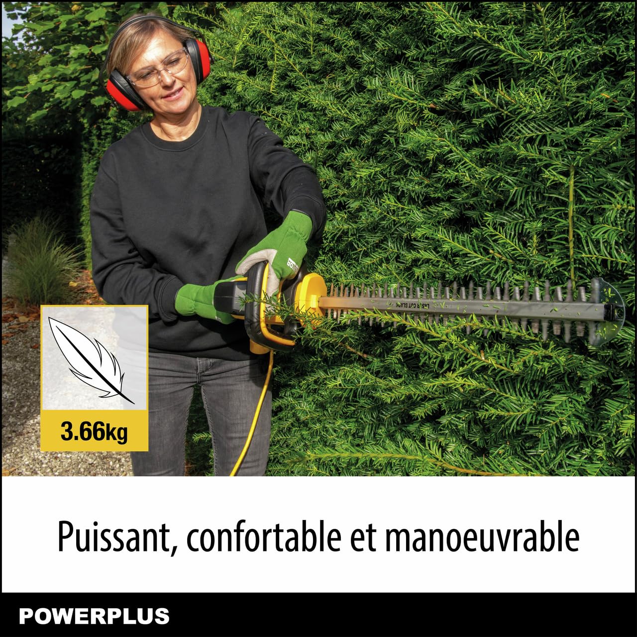 Powerplus POWXG20091 - Cortasetos (750 W, 700 mm, Velocidad de Corte, 1500 min-1)