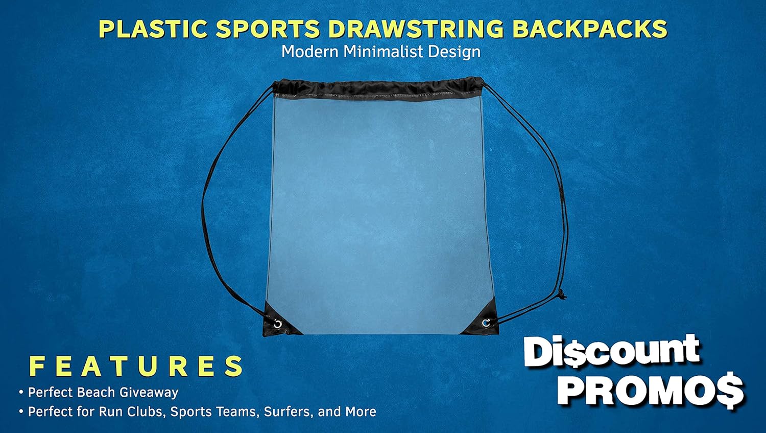 DISCOUNT PROMOS Plastic Drawstring Backpacks