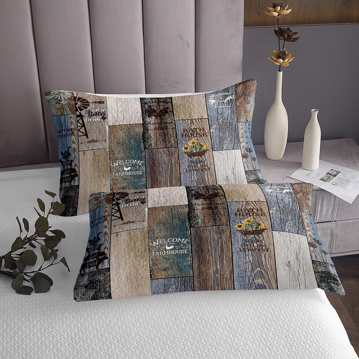 Set di biancheria da letto matrimoniale con copripiumino con motivo girasole giallo, libellula volante, rustico, in legno, per adolescenti, ragazze, donne, stile country, retrò, floreale, libellule