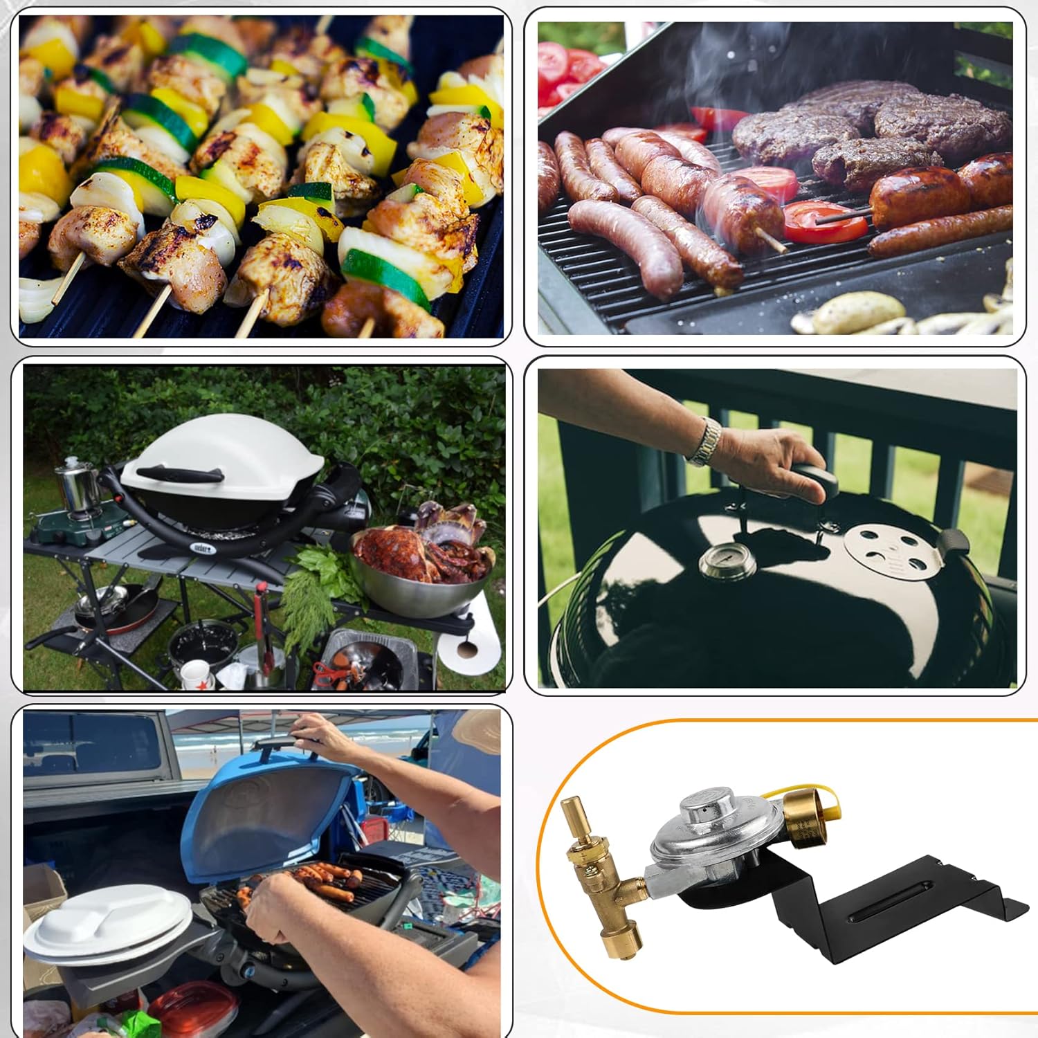 Upgraded Weber Grill Valve and Regulator 64866 Replacement Fit Weber Q1000 Q1200 Parts, 64866 Contorl Valve Regulator Assembly for 50060001 50060301 51010001 51040001 51060001 51080001 51190001
