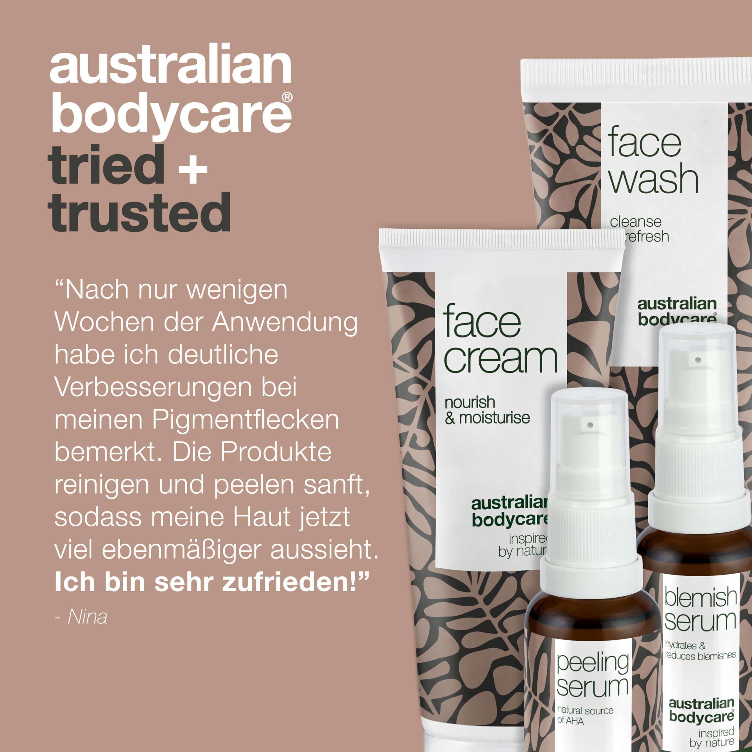 Reduziere Pigmentprobleme im Gesicht mit dem 4-teiligen Set bestehend aus Gesichtsreinigung 200ml, Niacinamid Serum, Peeling Serum und Gesichtscreme 100ml speziell für Pigmentflecken im Gesicht