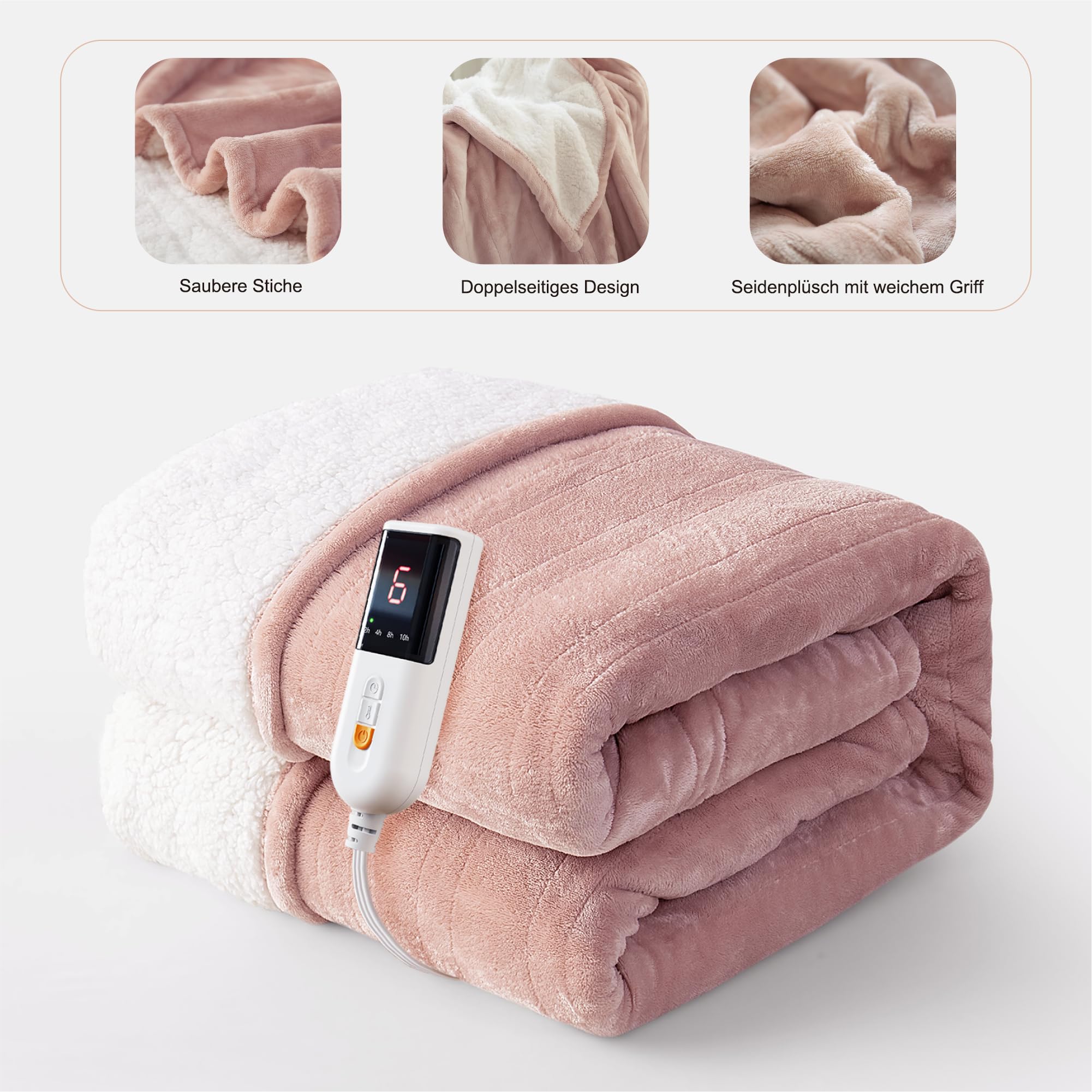 Elektrische Warmtedeken - Fleece/Sherpa - 180x160 cm - Grijs Elektrische Warmtedeken - Fleece/Sherpa - 180x160 cm - Grijs