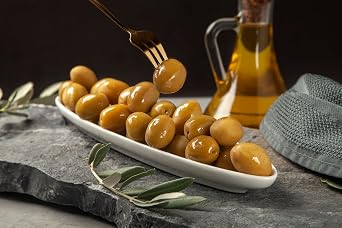 Marmarabirlik, Green Olives, Turkish Whole Olive, Gourmet Mediterranean Flavor, Healthy Snack Food, Perfect for Salads, Mezze & Breakfast, Vegan, Kosher, Halal, Large, 30 Oz (850g)