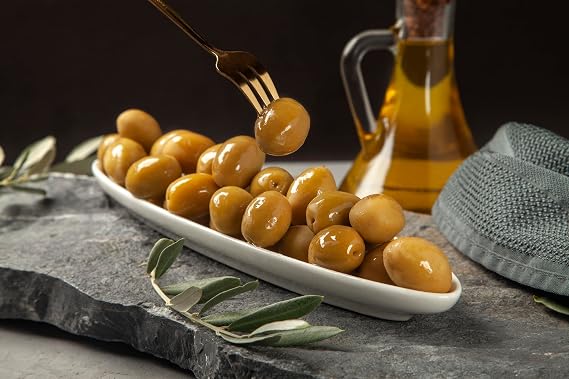 Marmarabirlik, Green Olives, Turkish Whole Olive, Gourmet Mediterranean Flavor, Healthy Snack Food, Perfect for Salads, Mezze & Breakfast, Vegan, Kosher, Halal, Large, 30 Oz (850g)