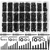 Vista 14 de Juego de 2410 piezas de tuercas y pernos M2 M3 M4 M5, pernos métricos de cabeza hexagonal con botón de 4 mm a 20 mm, pernos y tuercas de acero