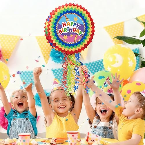 Miniatura 210 de WERNNSAI - Piñata de sirena plegable, piñata de cumpleaños con flecos que incluye cuerda para jalar, venda y bate. Decoraciones