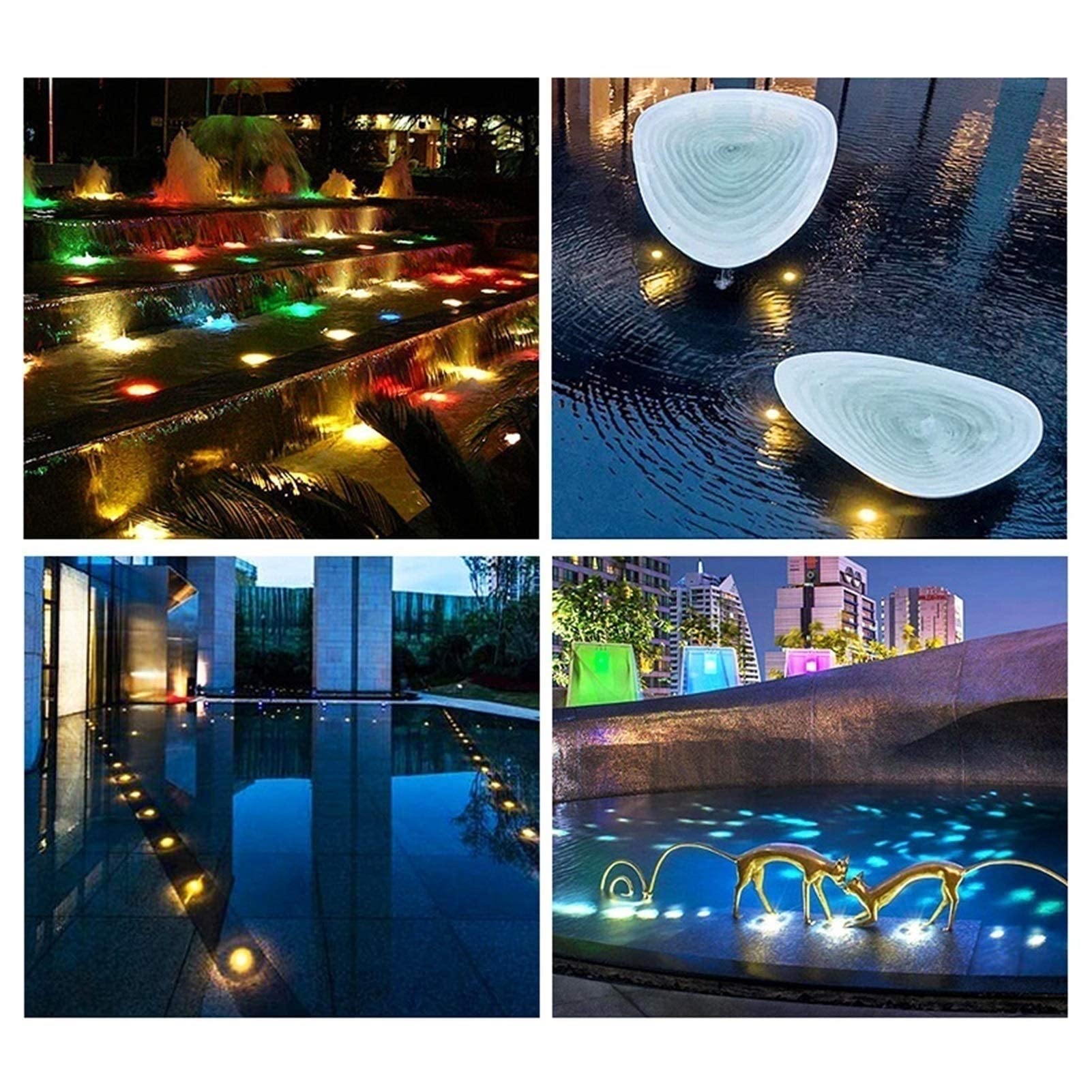 Submersible LED Pool Lights - RGB With Remote Control Underwater Light, AC 24V Fountain Light, IP68 Waterproof Underwater Pond Spotlight, Can Be Used Underwater For A Long Time(Warm White Light,9W