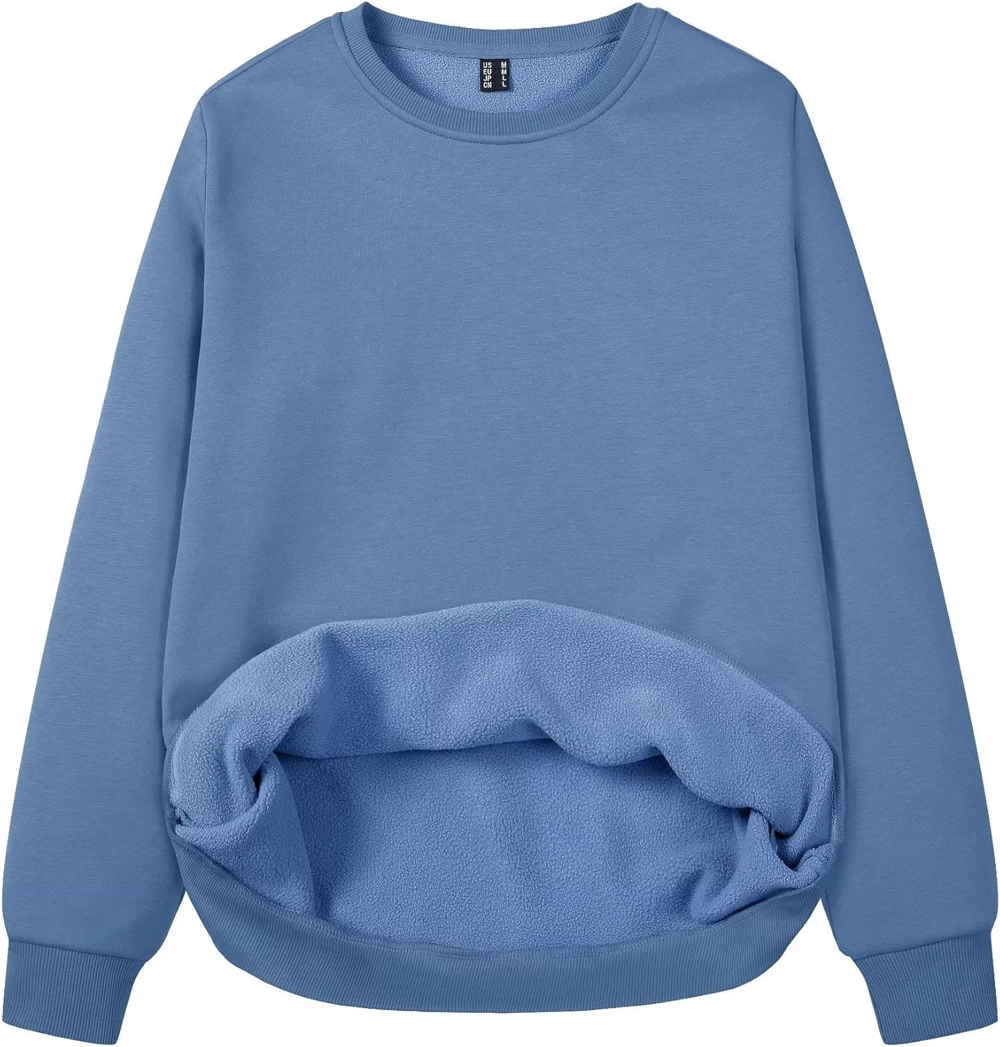 MAGCOMSEN Women's Fleece Lined Sweatshirt Crewneck Cotton Pullover Fall Casual Long Sleeve Warm Tops