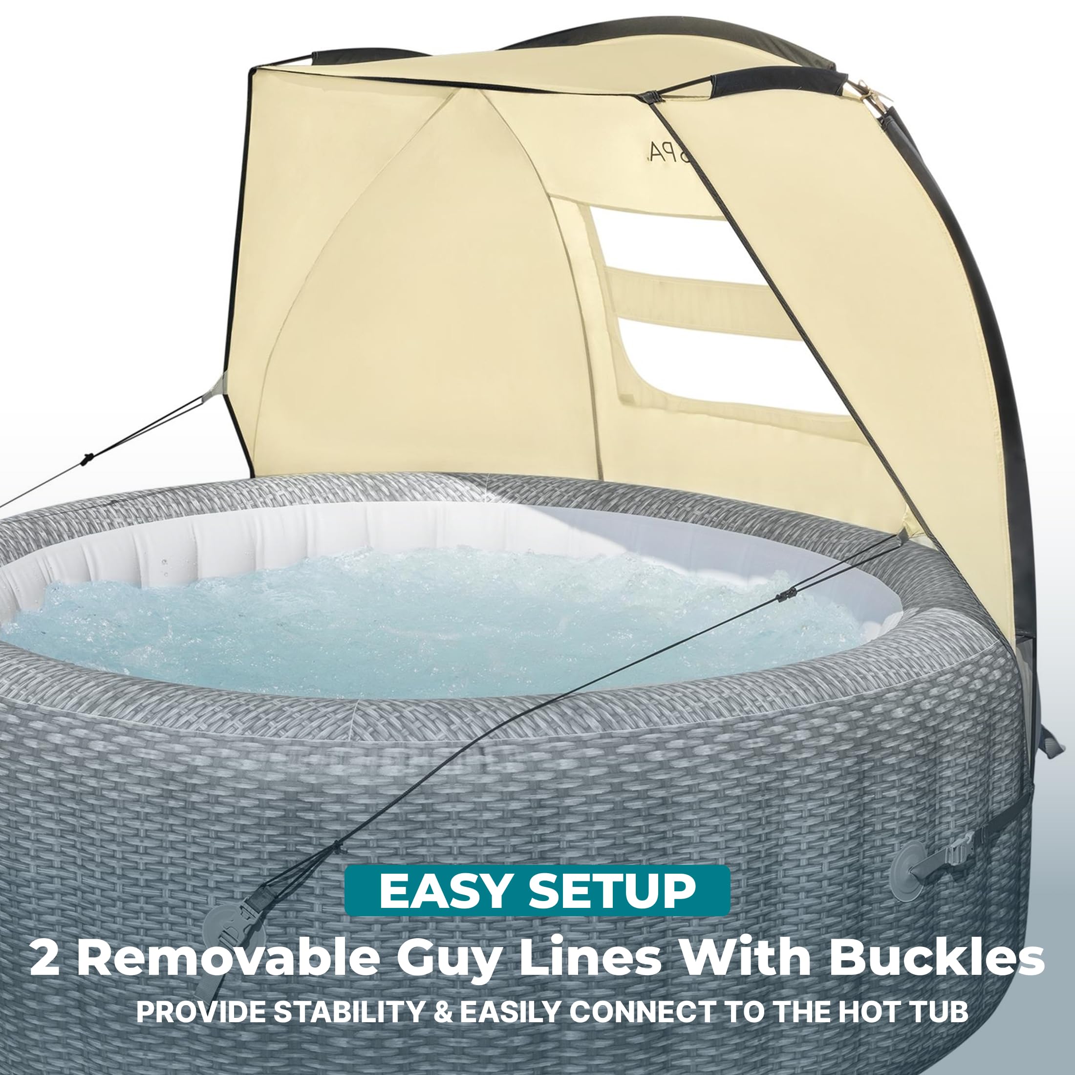 Bestway SaluSpa - Parasole antivento con protezione UV, accessorio per fissaggio, con finestre in rete, per vasche idromassaggio gonfiabili rotonde (solo parasole)