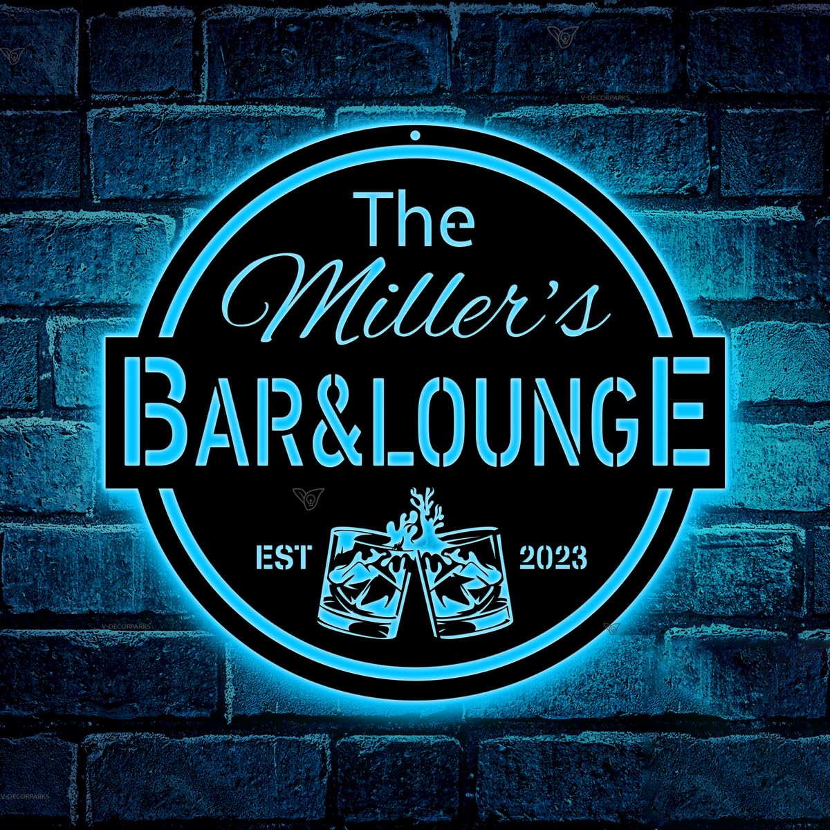 souleather Custom Bar Sign with LED Lights, Personalized Metal Wall Art