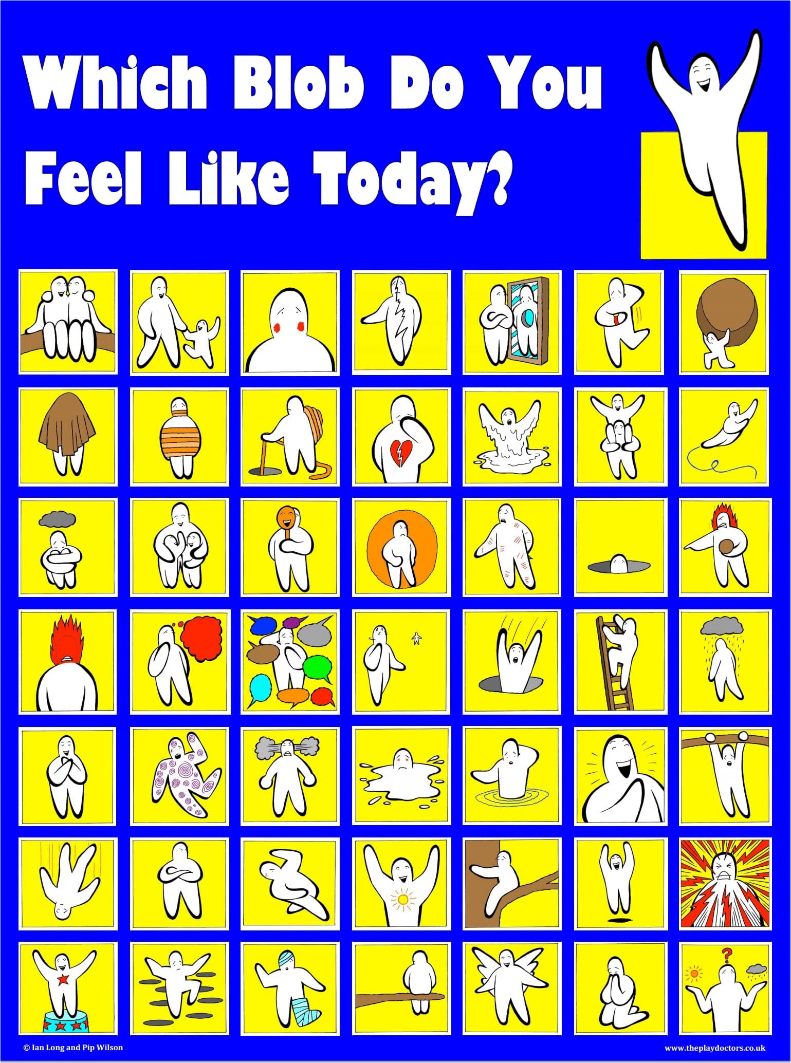 Which Blob Do You Feel Like Today? Set of 5 Posters: Over 50 individual blobs on each poster