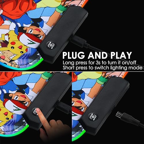 Miniatura 2 de Alfombrilla de mouse RGB LED para juegos alfombrilla de mouse grande brillante con luz RGB alfombrilla de mouse suave colorida para mouse teclado