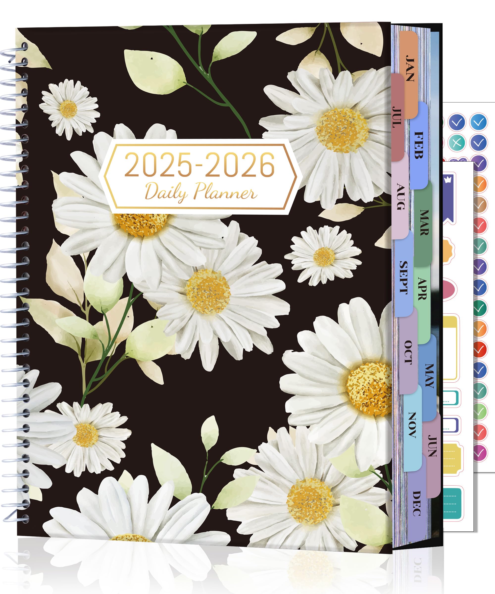 CAGIE Planner 2025-2026 Monthly (July 25-June 26), 12 Month Academic Planner 8.5"x11", Large Daily Planner with Hourly Timeslot, Monthly Tab, Spiral Binding, Bookmark, Black