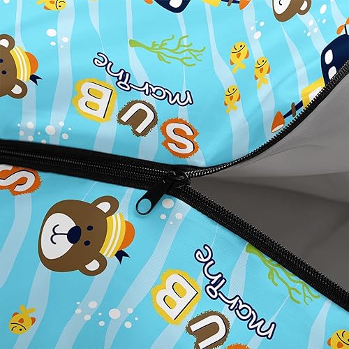 Miniatura 10 de Datura home Saco de dormir para niños y niñas, estampado de monstruos alienígenas, ligero, cálido, portátil, para exteriores, interior, impermeable,