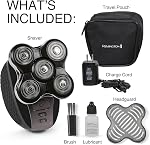 Remington Balder Pro XR7000 Head Shaver for Bald Men, Cordless Electric Razor, 5 Dual Track Rotary Blades, Waterproof Wet/Dry, Lithium Rechargeable, Hair Capture Chamber, Pop-Up Trimmer