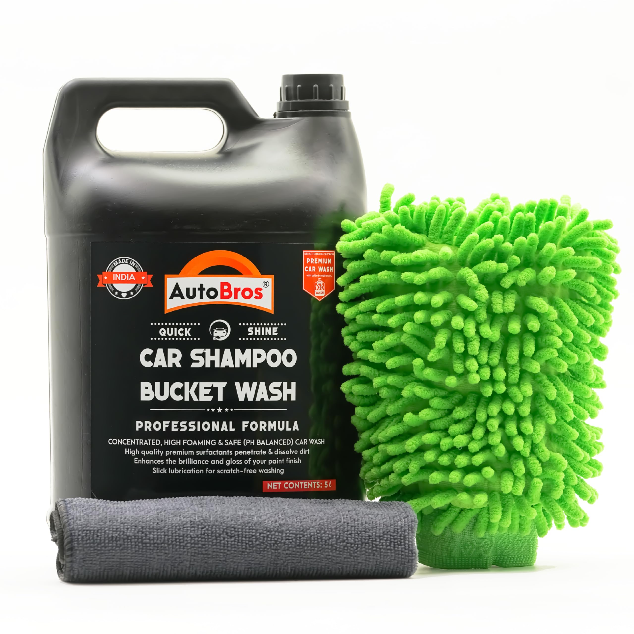 5Ltr Car Shampoo Bucket Wash | High Foaming, pH Balanced Car Wash Liquid | Concentrated Professional Formula for Quick & Scratch-Free Cleaning | Suitable for All Car Surfaces | Made in India