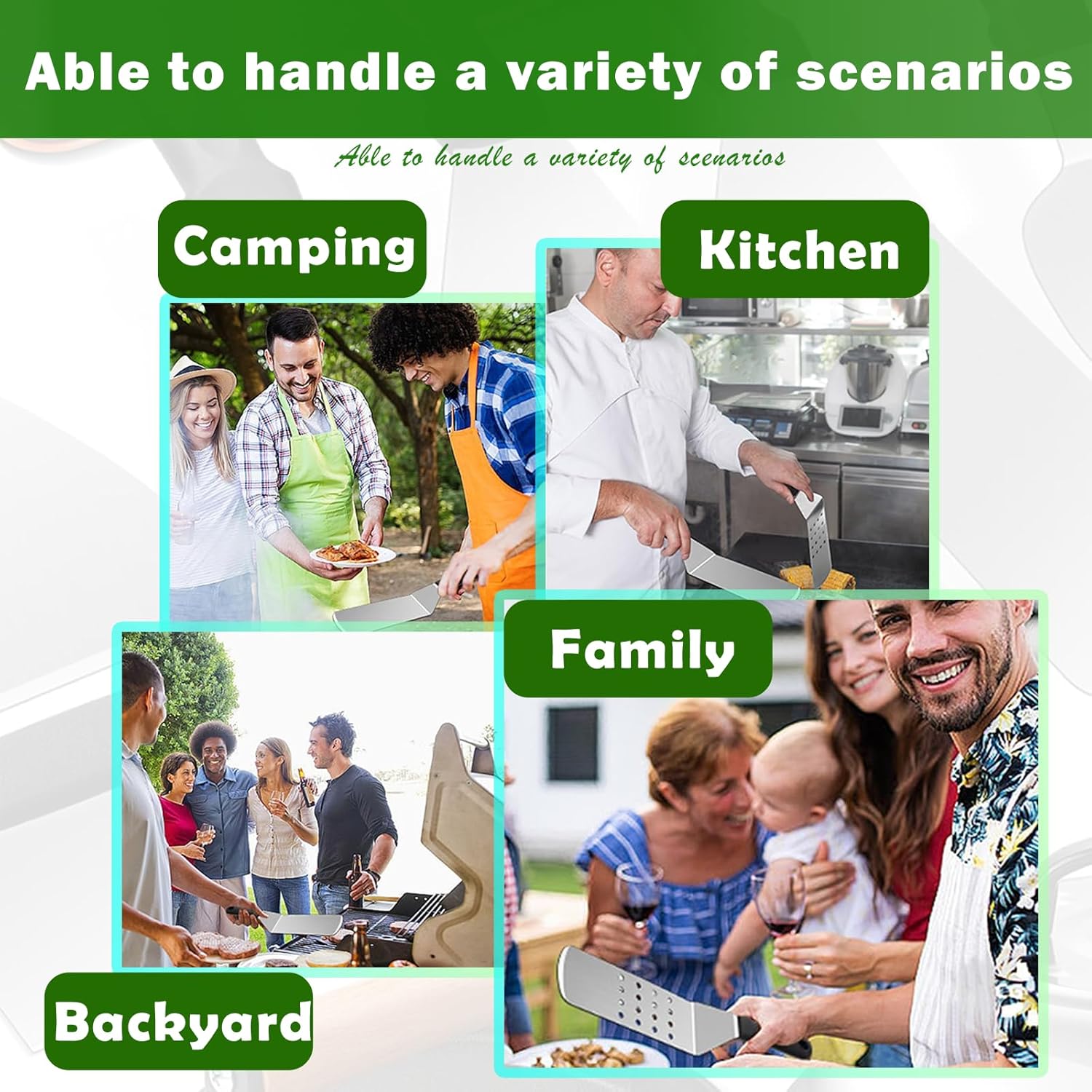 Baking Accessories Kit - 29 Piece for Blackstone and Camp Chef Includes Metal Spatula Set, Hamburger Press, Cast Iron Dome, Scraper, Tongs, Bag