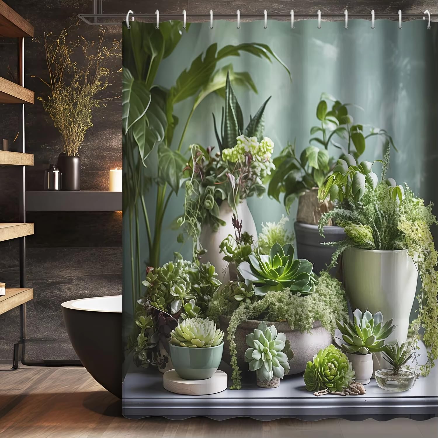 Rideau de douche végétal mignon : créez une oasis de nature 180x220