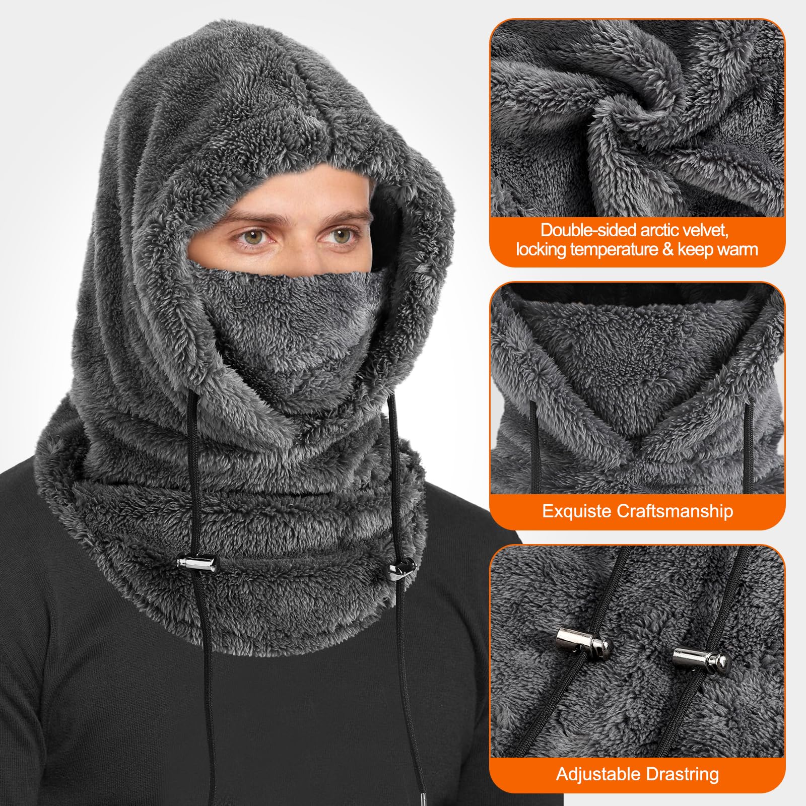 Pasamontañas Térmicos de Invierno, Multifuncional Prueba de Viento Cálido Máscara De Esquí, Mascarilla Moto Térmica Forro Polar, Gorro Cálido Invierno para Mujeres Hombres Deportes Aire Libre