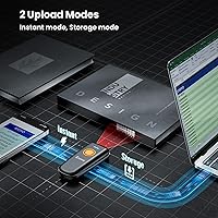 Vista 7 de Eyoyo Mini escáner de código de barras Bluetooth: escaneo 1D rápido y preciso, escáner de código de barras inalámbrico y USB con cable