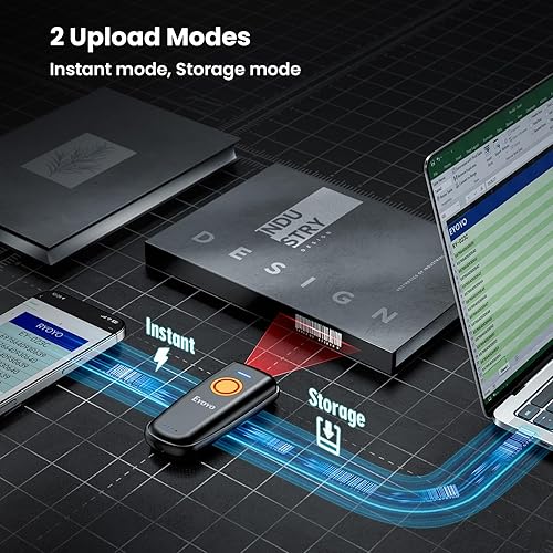 Miniatura 7 de Eyoyo Mini escáner de código de barras Bluetooth escaneo 1D rápido y preciso, escáner de código de barras inalámbrico y USB con cable para