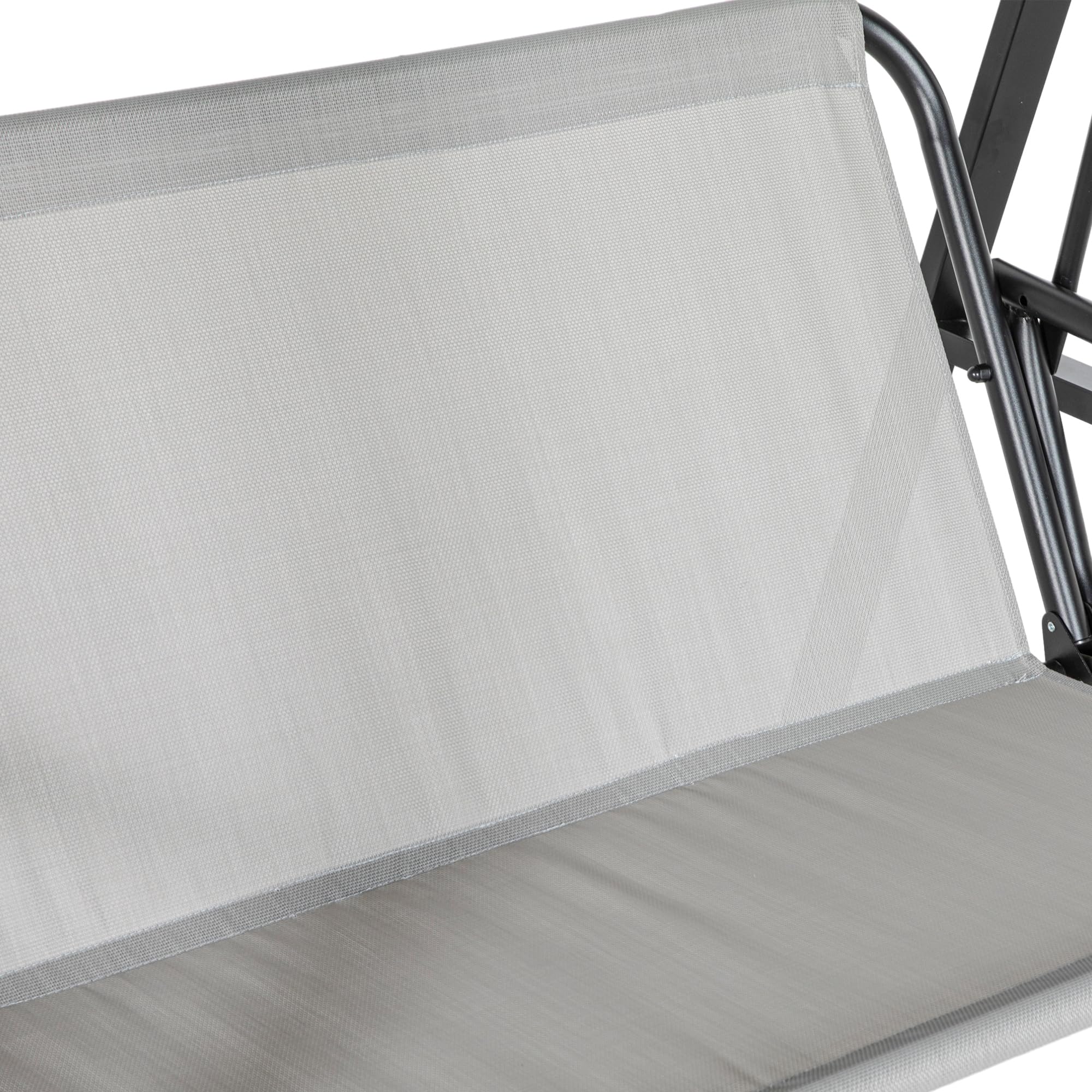 Outsunny Hollywoodschaukel 2-Sitzer Gartenschaukel mit Verstellbarem Dach, Kissen, Schaukelbank bis 220 kg Belastbar, für Garten, Balkon, Grau, 145 x 116 x 172 cm