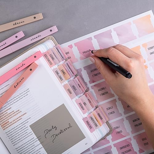 Miniatura 5 de DiverseBee Laminated Bible Tabs (Large Print, Easy to Read), Bible Journaling Supplies, Bible Book Tabs, Christian Gift, 66 Bible Tabs Old and New