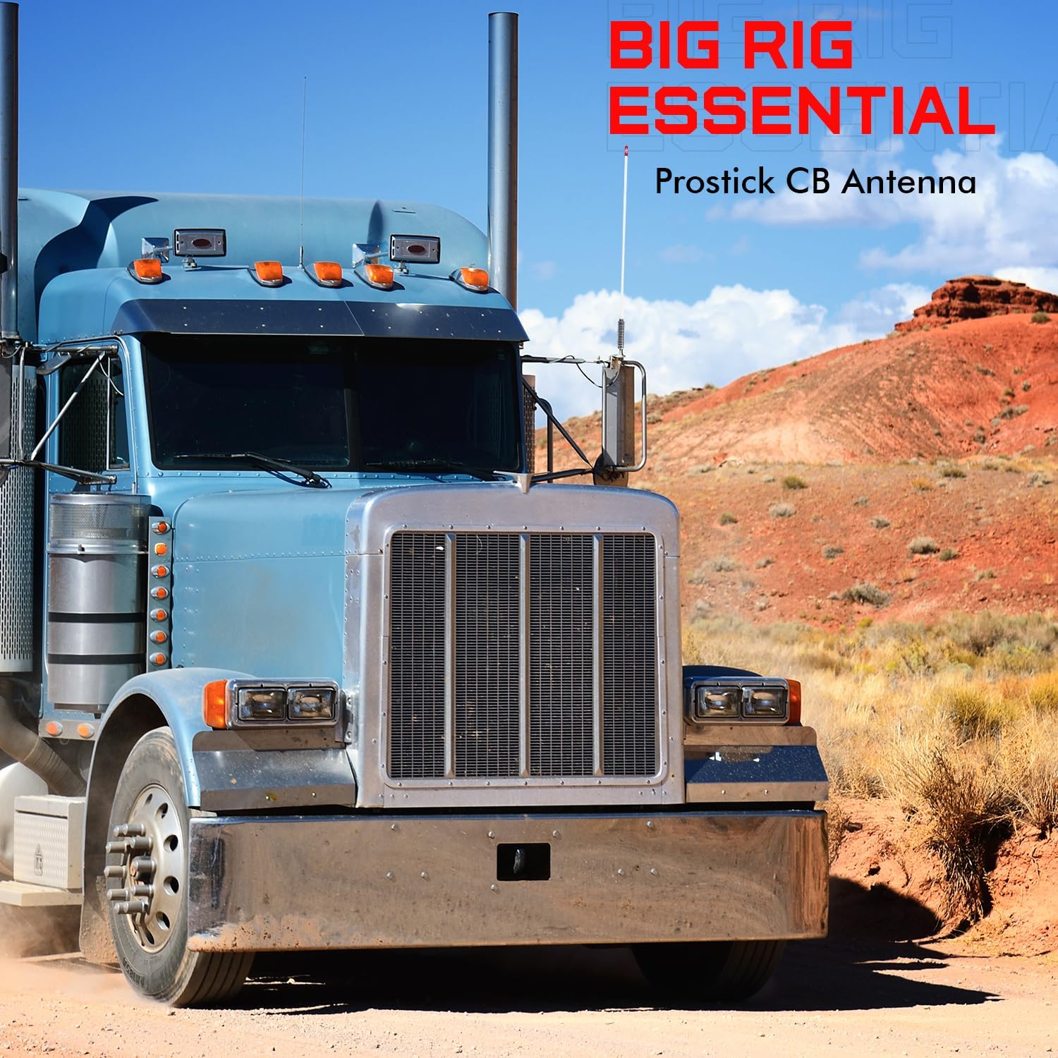 Prostick Fiberglass CB Antenna with Single Groove Mirror Mount & Stainless Steel Spring - 1000 Watt Durable Radio Antenna, Studs, Heavy Duty Springs – 4 Foot Antenna in White Color…