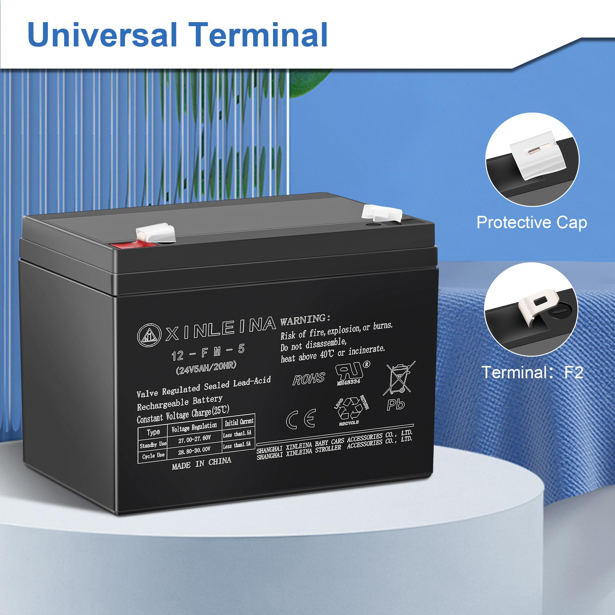 Amazon.com: ANPABO 24V 5Ah Sealed Lead Acid Rechargeable Battery