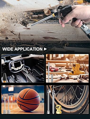 Miniatura 6 de Paquete de 22 accesorios para compresor de aire, manguera de aire reparable de 25 pies con kit de herramientas de aire NPT de 14 pulgadas, pistola